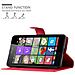 Custodia Compatibile Con Nokia Lumia 540 In Rosso Carminio - Coperchio Protettiva Con Chiusura Magnetica, Funzione Stand E Tasca Per Le Carte - Foto miniatura 5