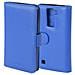 Custodia Compatibile Con Lg K8 2016 In Blu Marina - Coperchio Protettivo Con Chiusura Magnetica E 3 Slot Per Carte - Foto miniatura 4