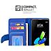 Custodia Compatibile Con Lg K8 2016 In Blu Marina - Coperchio Protettivo Con Chiusura Magnetica E 3 Slot Per Carte - Foto miniatura 8