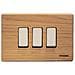 Placca 3 Fori Rovere Originale Per Supporto 503r Magic - 503/3 / lrv - Foto miniatura 1