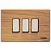 Placca 3 Fori Rovere Originale Per Supporto 503r Magic - 503/3 / lrv - Foto miniatura 2