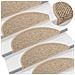 Tappeti Adesivi Scale Aspetto Sisal 15 pz 56x17x3cm Beige Scuro - Foto miniatura 1