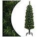 Albero di Natale Artificiale Sottile con Base Verde 120 cm PVC - Foto miniatura 1
