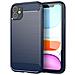 Custodia Compatibile Con Apple Iphone 11 In Brushed Blu - Coperchio Protettivo In Silicone Tpu Flessibile In Look Acciaio Inossidabile-fibra Di Carbonio - Foto miniatura 1