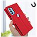 Custodia Motorola Moto G31 / G41 Granulata Portafoglio Supporto Rossa - Foto miniatura 2