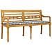 Panchina Batavia Con Cuscino Motivo Grigio 150 Cm Massello Teak - Foto miniatura 3