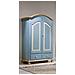 Armadio 2 Porte In Legno Azzurro Miele Shabby 125x60x200 - Foto miniatura 1