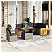 Set Divani Da Giardino 7 Pz Con Cuscini Grigio In Polyrattan - Foto miniatura 3