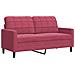 Divano A 2 Posti Rosso Vino 140 Cm In Velluto - Foto miniatura 2