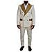 Abito Slim Fit Smoking A Righe Oro Bianco Sporco - It46 - S - Foto miniatura 1