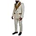 Abito Slim Fit Smoking A Righe Oro Bianco Sporco - It46 - S - Foto miniatura 2