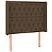 Letto a Molle Materasso e LED Marrone Scuro 90x200cm in Tessuto - Foto miniatura 6