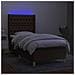 Letto a Molle Materasso e LED Marrone Scuro 90x200cm in Tessuto - Foto miniatura 8