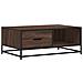 Tavolino Rovere Marrone 90x57x35 Cm Legno Multistrato E Metallo - Foto miniatura 2
