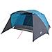 Tenda da Campeggio con Portico per 4 Persone Blu Impermeabile - Foto miniatura 4