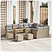 Set di divano da giardino a 13 pezzi con cuscini Rattan beige Polyrattan Acacia,  Set da pranzo da giardino a 4 pezzi con cuscini Rattan beige Polyrattan Acacia,  Divano da giardino a 2 posti con cuscini Rattan beige Polyrattan - Foto miniatura 2