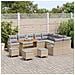 Set di divano da giardino a 13 pezzi con cuscini Rattan beige Polyrattan Acacia,  Set da pranzo da giardino a 4 pezzi con cuscini Rattan beige Polyrattan Acacia,  Divano da giardino a 2 posti con cuscini Rattan beige Polyrattan - Foto miniatura 3
