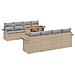 Set divani giardino 9 pezzi con cuscini beige rattan polimerico acacia - Foto miniatura 1