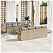 Set divani giardino 9 pezzi con cuscini beige rattan polimerico acacia - Foto miniatura 2
