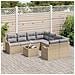 Set Divano da Giardino 9 Pezzi con Cuscini Beige Polyrattan,  Divano da Giardino per 2 Persone con Cuscini Beige Polyrattan - Foto miniatura 3