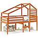Letto a Soppalco con Tetto Cera 80x200 cm in Legno di Pino - Foto miniatura 1
