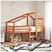 Letto a Soppalco con Tetto Cera 80x200 cm in Legno di Pino - Foto miniatura 2