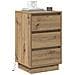 Comodino con LED in rovere artisan 39x34.5x65 cm Legno ingegnerizzato - Foto miniatura 3