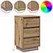 Comodino con LED in rovere artisan 39x34.5x65 cm Legno ingegnerizzato - Foto miniatura 4