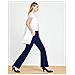 Pantaloni Da Donna A Zampa Eleganti Blu Navy Lunghezza 74 Cm S - Foto miniatura 5