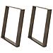 Gambe per tavolo da pranzo a forma di U 2 pz in acciaio naturale 70x(72-73) cm - Foto miniatura 2