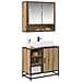 Set di mobili per il bagno con porta 2 pcs Rovere artigianale - Foto miniatura 3