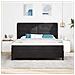 Letto a molle con materasso Nero 200 x 180 cm Poliestere - Foto miniatura 3