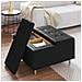 Pouf contenitore Nero 80 x 80 x 45 cm Pelle sintetica - Foto miniatura 4