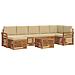 Set divani 8 pcs Naturale e Beige Legno di Acacia Massello - Foto miniatura 1