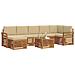 Set divani 8 pcs Naturale e Beige Legno di Acacia Massello - Foto miniatura 3