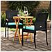 Sedie da giardino 2 pcs Nero e Turchese Polyrattan e acacia - Foto miniatura 3
