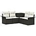 Set di divani 5 pz Nero e Bianco Crema - Foto miniatura 1