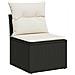 Set di divani 5 pz Nero e Bianco Crema - Foto miniatura 8