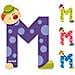 Pagliaccio a Lettera M in Legno Multicolore - Foto miniatura 1