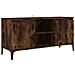 Mobile TV con Gambe in Metallo Rovere Fumo 103,5x35x50 cm - Foto miniatura 1
