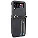 Cover Per Samsung Z Flip4 In Pelle Portacarte Con Tracolla Versatile Case Nera - Foto miniatura 1
