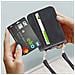 Cover Per Samsung Z Flip4 In Pelle Portacarte Con Tracolla Versatile Case Nera - Foto miniatura 5