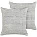 Set Di 2 Cuscini Kanpas Lino 50 X 50 Cm Grigio A Strisce - Foto miniatura 6