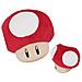 Peluche Super Mario Super Mushroom 16cm, Rosso - Foto miniatura 1