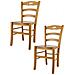 Set 2 Sedie Modello Savoie Per Cucina Bar E Sala Da Pranzo, Robusta Struttura E Seduta In Legno Di Faggio Color Rovere - Foto miniatura 1