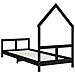 Giroletto per Bambini Nero 80x200 cm in Legno Massello di Pino - Foto miniatura 3