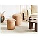 Set Di 2 Pouf Contenitore Berea Bouclé Marrone Chiaro - Foto miniatura 1
