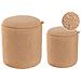 Set Di 2 Pouf Contenitore Berea Bouclé Marrone Chiaro - Foto miniatura 2