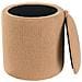 Set Di 2 Pouf Contenitore Berea Bouclé Marrone Chiaro - Foto miniatura 5