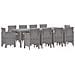 Set da Pranzo per Giardino 11 Pezzi con Cuscini Rattan Sintetico Grigio Chiaro - Foto miniatura 1